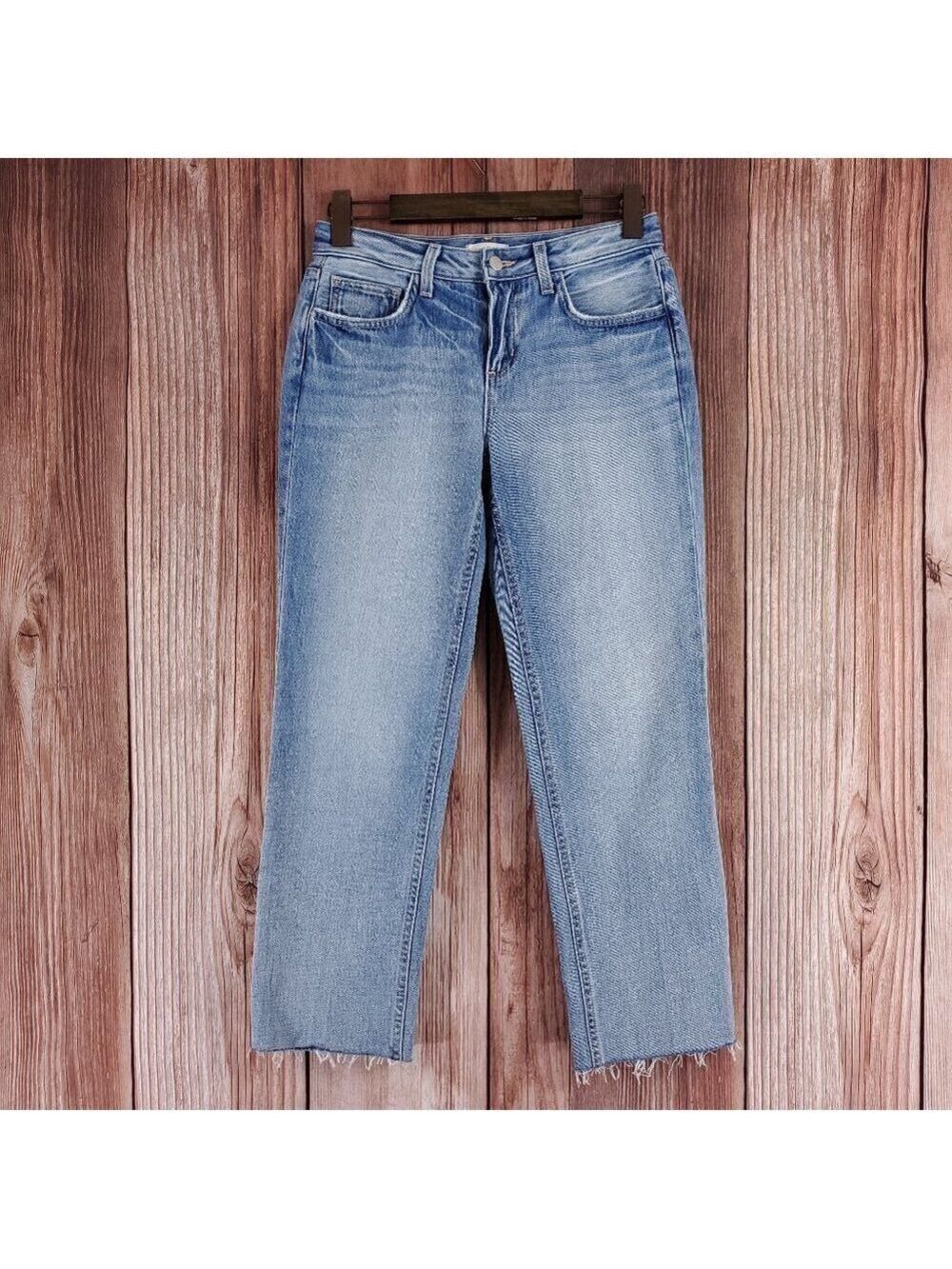 *READ* Lagence Womens Size 24 Milana Low Rise Raw Hem Blue Denim Jeans